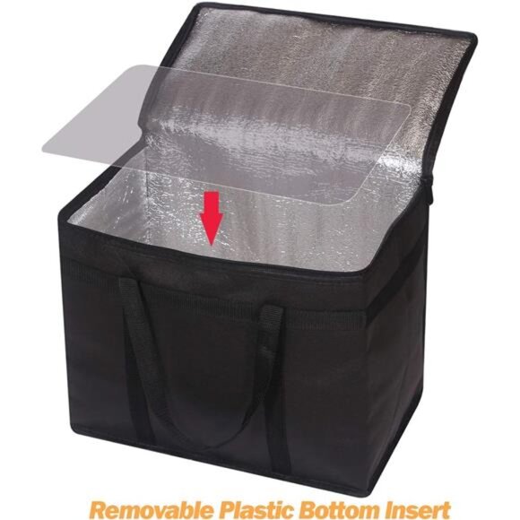 XL Insulated Reusable Grocery Bags with Sturdy Zipper Reinforced Bottom &Handles - Picture 6 of 8